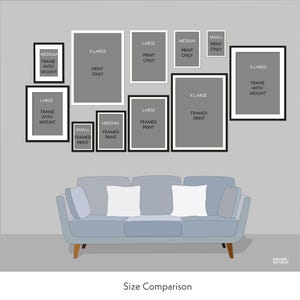 Size Comparison for Pedal Strokes cycling prints