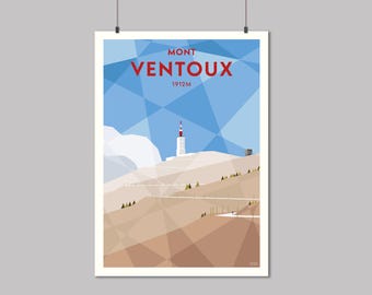 Mont Ventoux: zo dichtbij - fietsafdruk - poster Frankrijk fietsen klim
