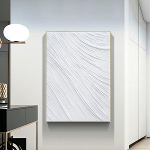 Large Nordic White Abstract Wall White 3D Texture Painting - Etsy Australia