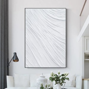 Large Nordic White Abstract Wall White 3D Texture Painting - Etsy Australia