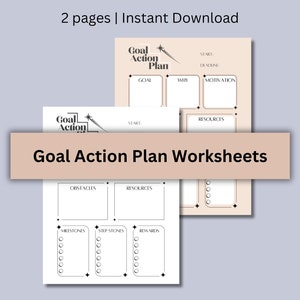 Printable Goal Setting & Action Plan Worksheets - Minimalist - Etsy