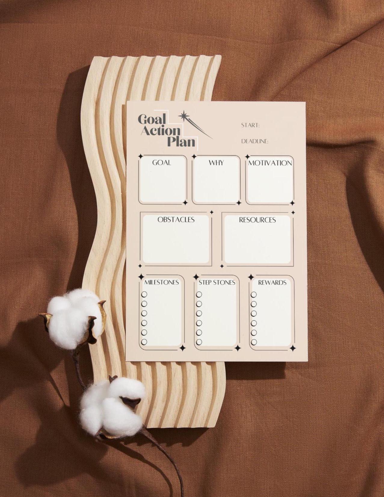 Printable Goal Setting & Action Plan Worksheets - Minimalist - Etsy