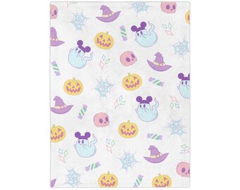 Velveteen Ghost Mouse Deken, Halloween Deken, Warme Gezellige Deken