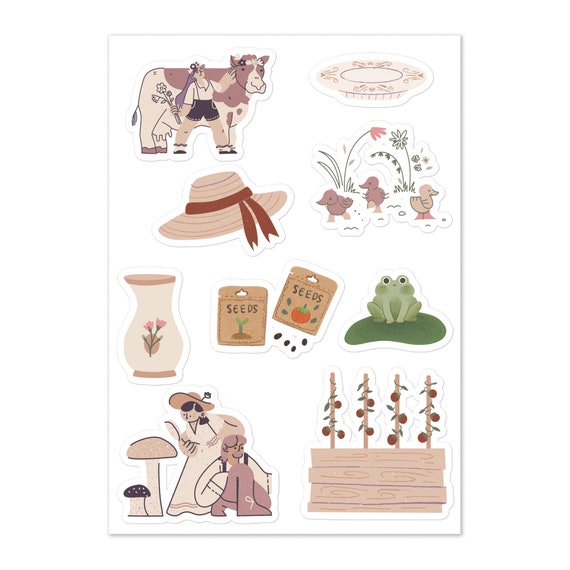 Cottage-core Sticker Sheet 1 - Etsy