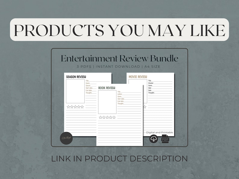 Digital Book Review Template Goodnotes Book Review Book Etsy