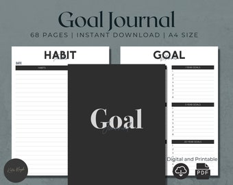 Goal Journal | Habit Tracker Weekly | Habit Tracker | Habit Journal | Digital Habit | Daily Habit Track | Goal Planning | Goal Tracker