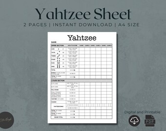 yahtzee score sheets etsy nederland