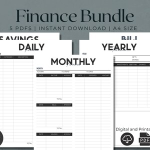 Digital Finance Bundle | Finance Tracker | Expense Tracker | Finance Planner | Budget Planner | Budget Tracker | Personal Finance