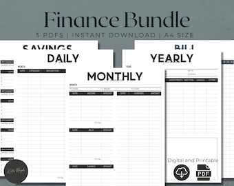 Digital Finance Bundle | Finance Tracker | Expense Tracker | Finance Planner | Budget Planner | Budget Tracker | Personal Finance