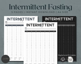 Digital Intermittent Fasting Tracker | Fitness Tracker | Fasting Planner | Fasting Log | Diet Tracker | Fasting Journal | Fasting Chart