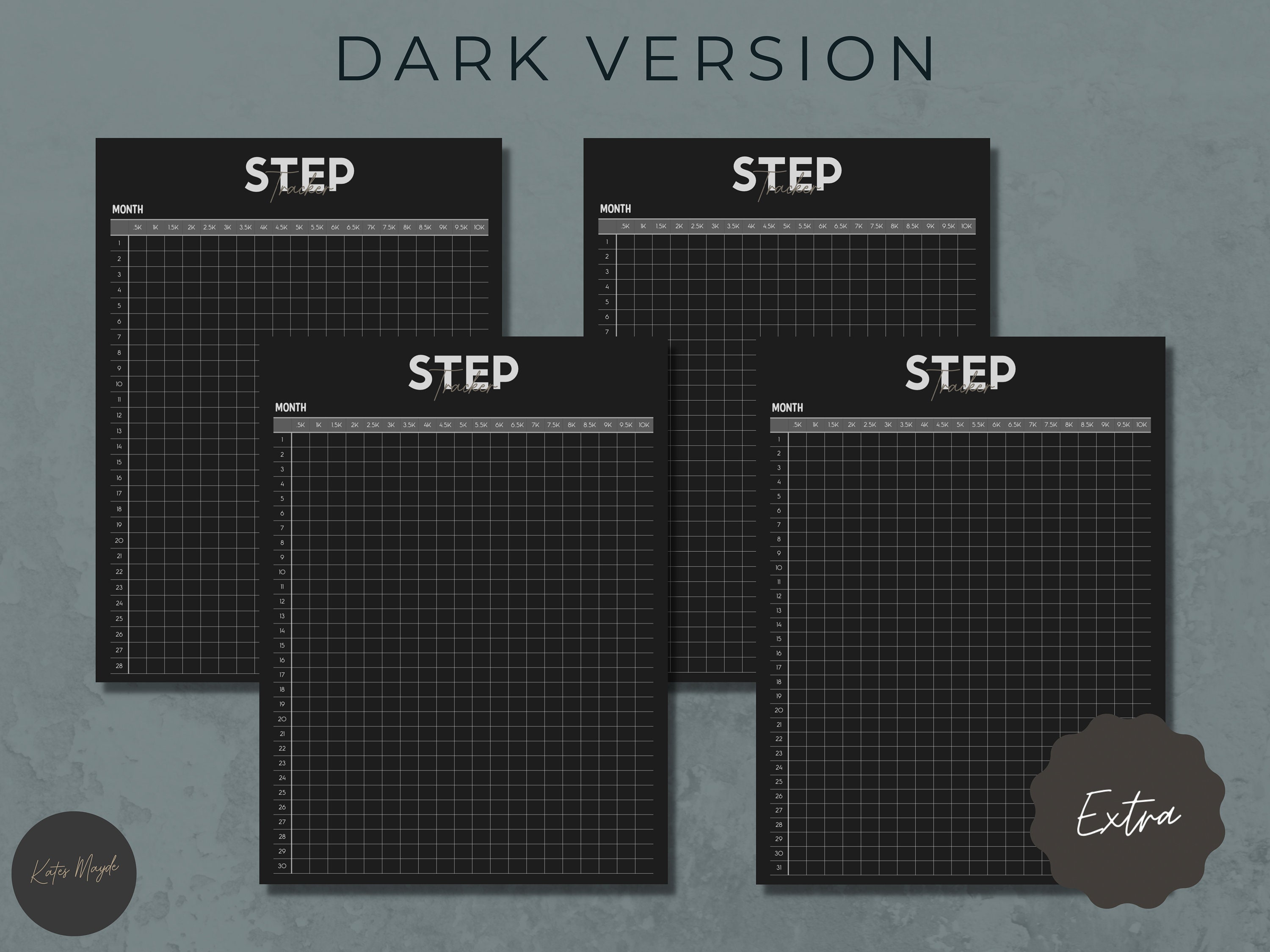 Step Log Color In Digital Step Tracker | Fitness Planner | Walking Tracker | Daily Step ...