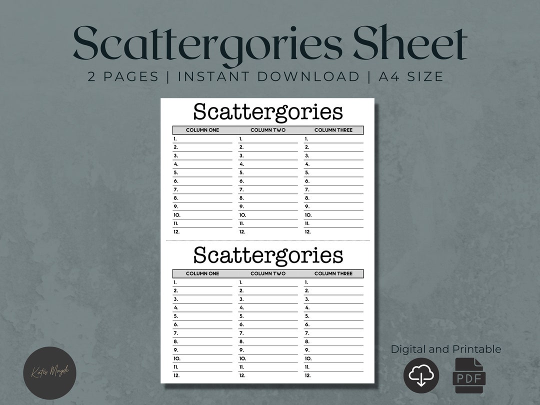 Scattergories Sheet | Score Sheets | Refill Sheets | Scattergories Refill | Tally Sheet | Replacement Sheet | Game Sheets | Printable Sheets - Etsy scattergories-sheet-score-sheets-refill-sheets-scattergories-refill-tally-sheet-replacement-sheet-game-sheets-printable-sheets-etsy