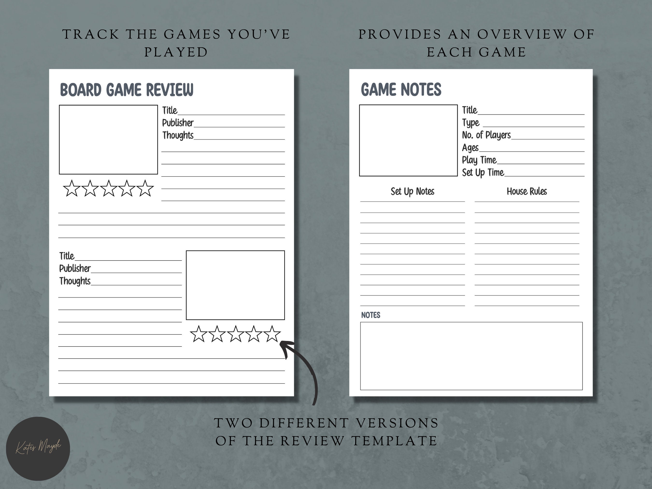 Digital Board Game Journal Board Game Accessory Board Gamebooks Game