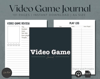 Digital Video Game Journal | Game Tracker | Gaming Journal | Game Play Chart | Video Game Log | Planner Video Games | Video Games Notebook