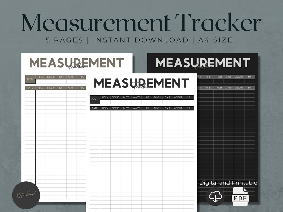Digital Measurement Tracker | Body Measurement | Weight Loss Tracker ...