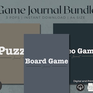 Digital Game Journal | Digital Puzzle Book | Gamer Journal | Digital Gameboard | Gaming Log Book | Board Game Tracker | Digital Game Sheet