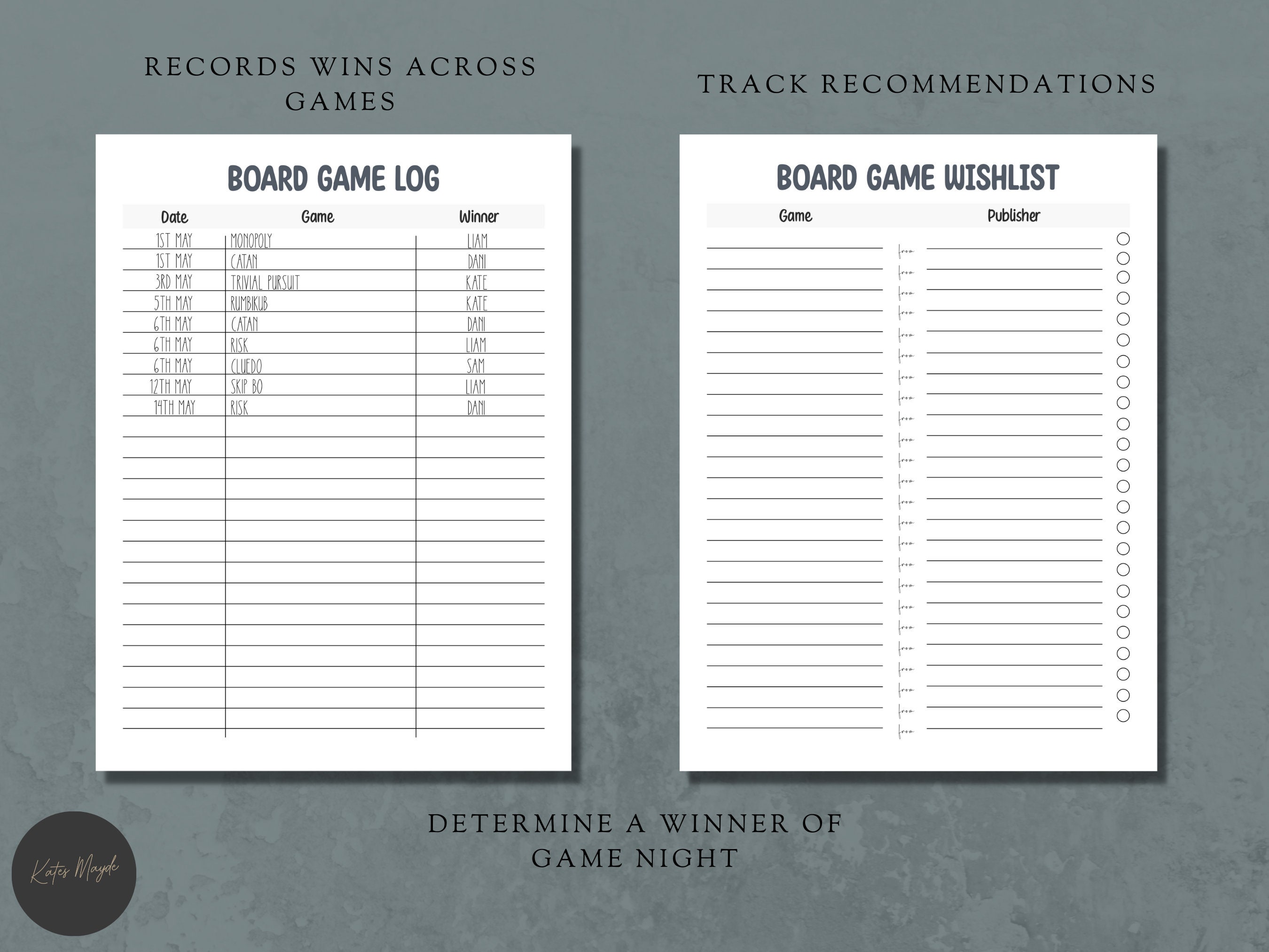 Digital Board Game Journal Board Game Accessory Board Gamebooks Game