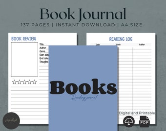 Digital Book Journal | Reading Journal | Reading Planner Inserts | Reading Journal Layout | Book Journal Goodnotes | Reading List Digital