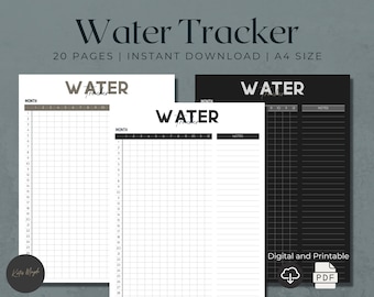 Digitaler Wasser Tracker | Hydration Tracker | Wasseraufnahme Tracker | Täglicher Wasser Tracker | Wasserflaschen-Tracker | Gesundheits-Tracker | Wasserscheit