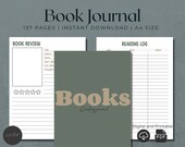 Digital Book Journal | Reading Journal | Reading Planner Inserts | Reading Journal Layout | Book Journal Goodnotes | Reading List Digital