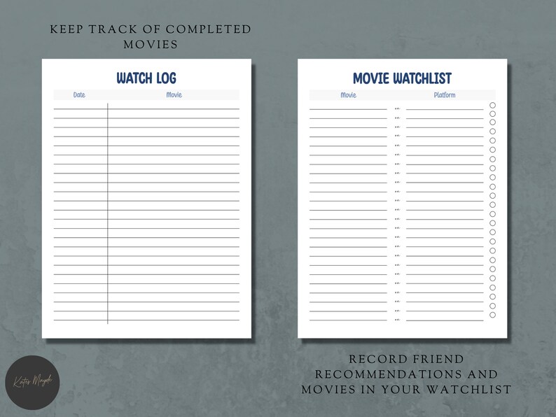 Digital Movie Journal | Family Movie Night | Film Printable | Movie ...