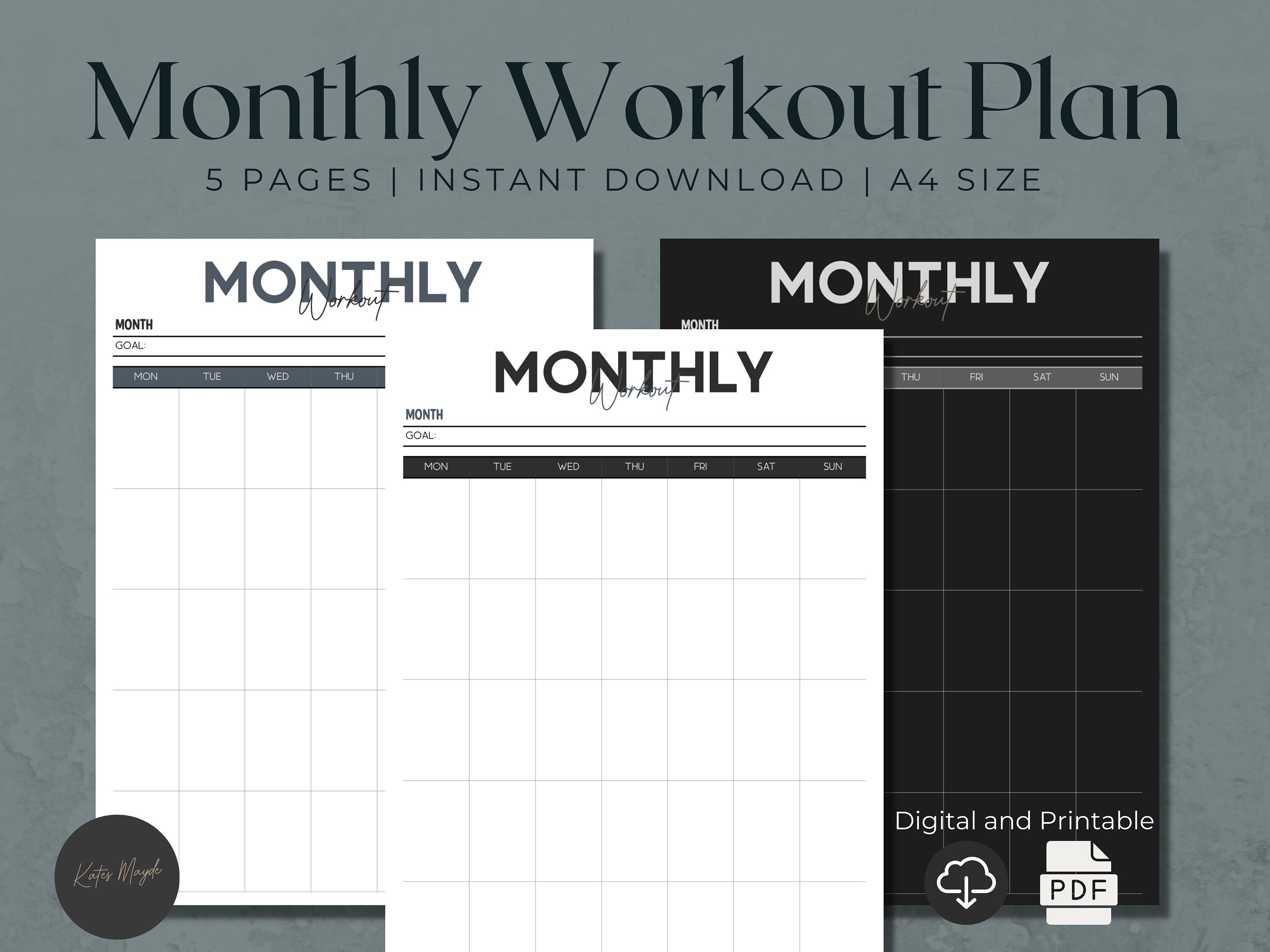 Workout Log Monthly Workout Journal Exercise Log Workout Calendar, Fitness  Planner, Workout Tracker Workout Calendar A4 Planner Insert 