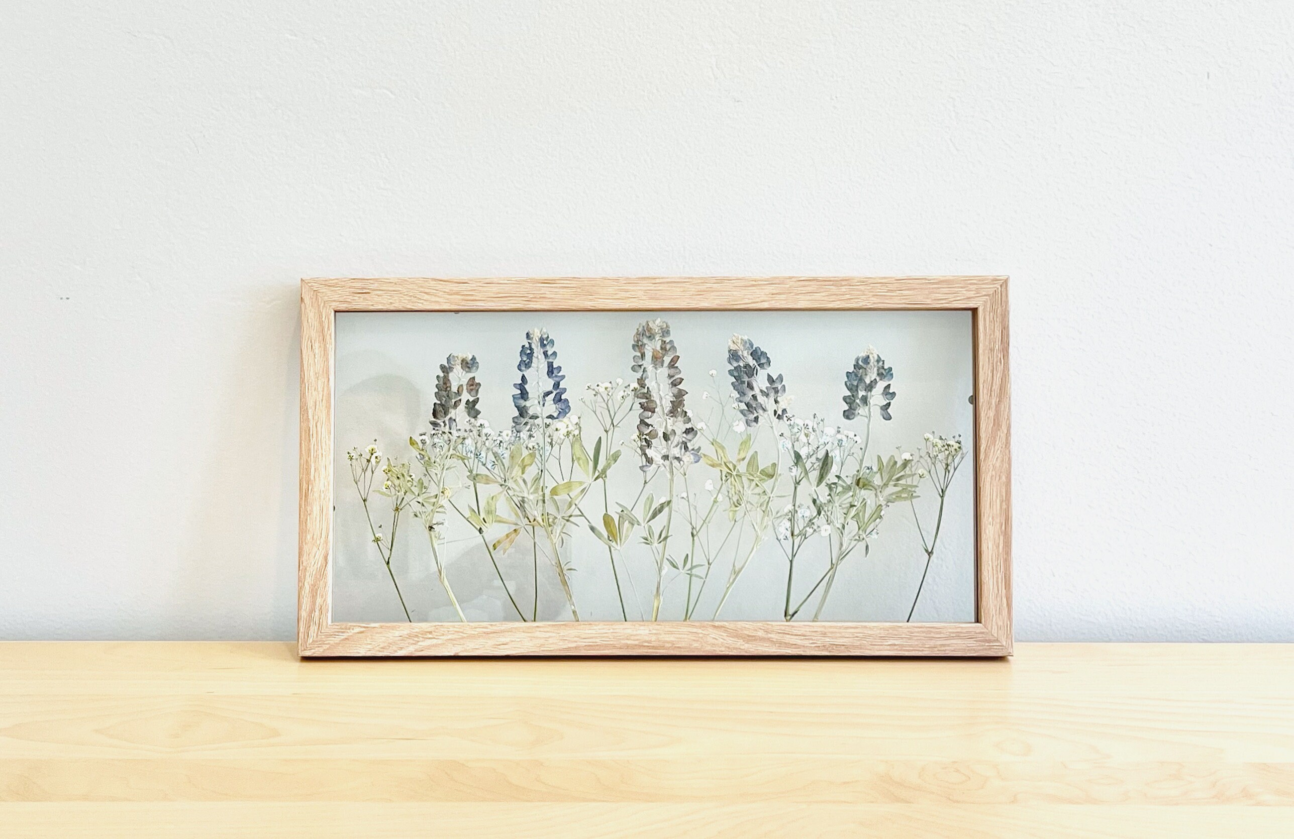 CUSTOM Pressed Flowers in Floating Glass Frame Wood Frame see Description 