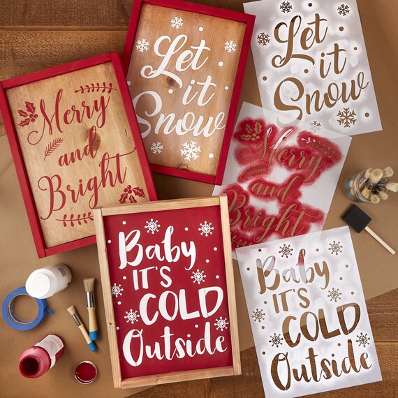 Christmas Sign Stencils 3 Pack - Etsy