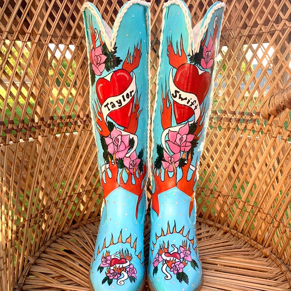 TS Debut Era Boots- Hand Painted Replica