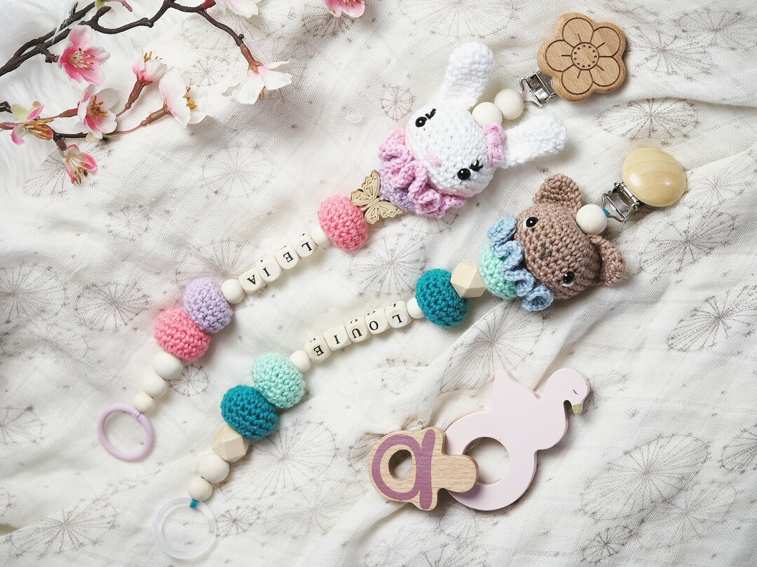 PATTERN ONLY 2in1 Bear Ryan & Bunny Elise Pacifierclip Baby Amigurumi ...