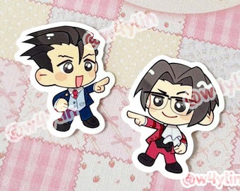 ace attorney: phoenix wright + miles edgeworth stickers