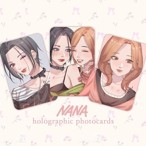 nana + hachi holographic rainbow photocards