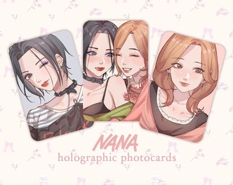 nana + hachi holographic rainbow photocards