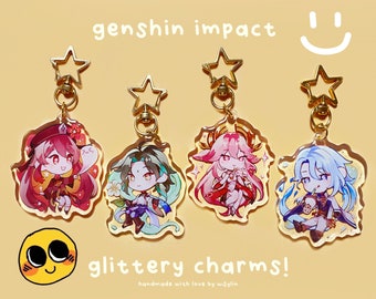 genshin impact glittery keychains [CLEARANCE]