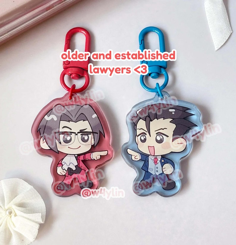 ace attorney: phoenix wright + miles edgeworth double-sided charms image 8