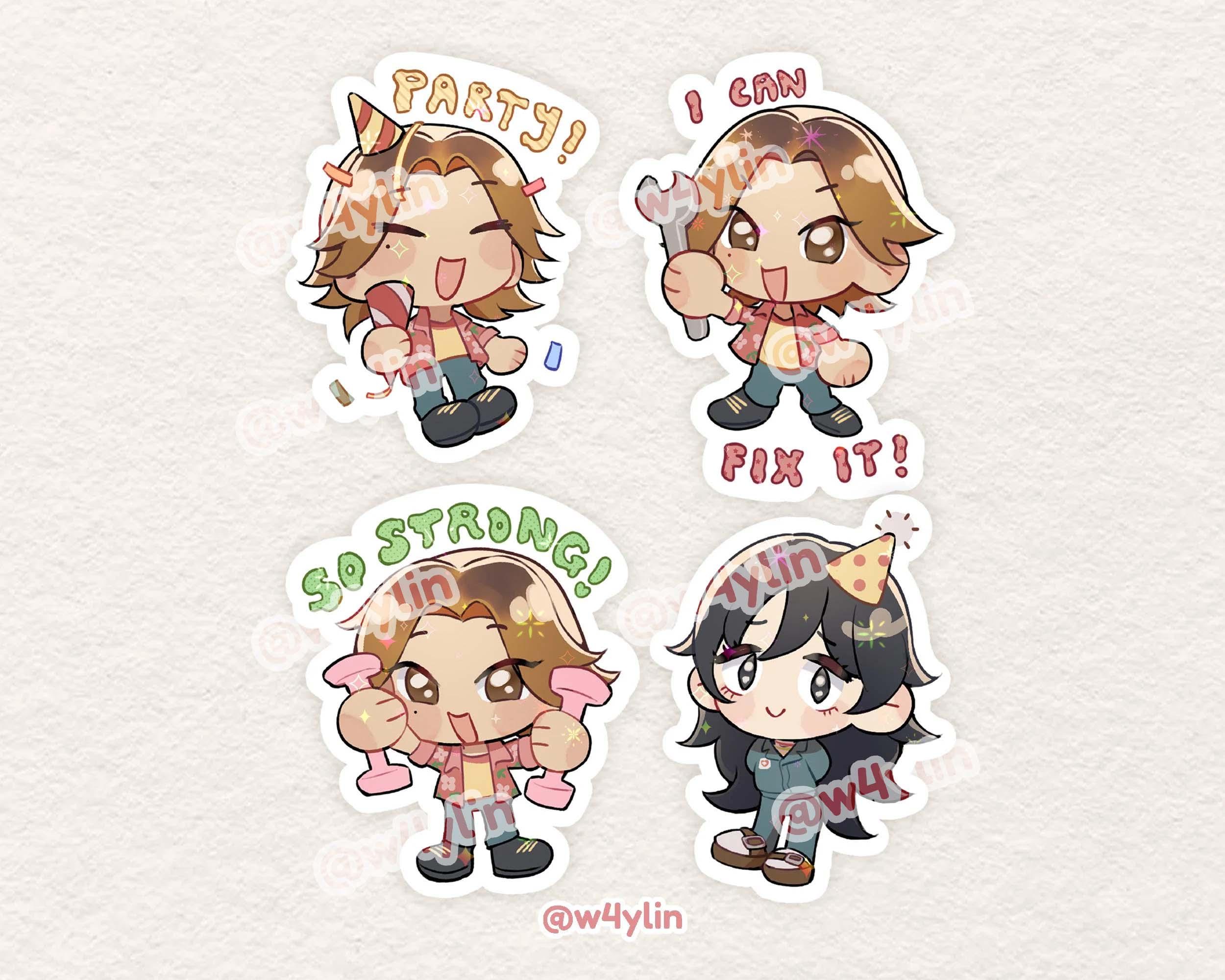 Mouthwashing Daisuke + Anya Sparkly Stickers - Etsy