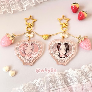 handmade nana + hachi matching magnet heart keychains (made-to-order, ships in 1 week-1 month)