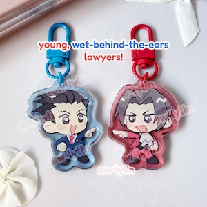ace attorney: phoenix wright + miles edgeworth double-sided charms image 7