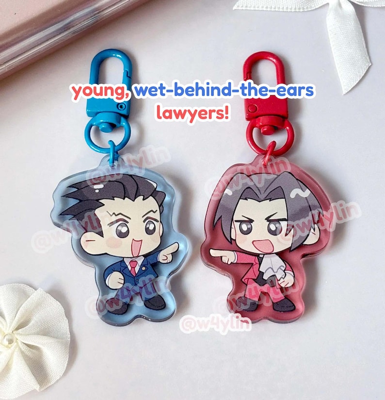 ace attorney: phoenix wright + miles edgeworth double-sided charms image 7