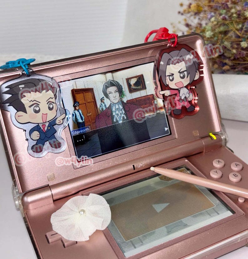 ace attorney: phoenix wright + miles edgeworth double-sided charms image 2