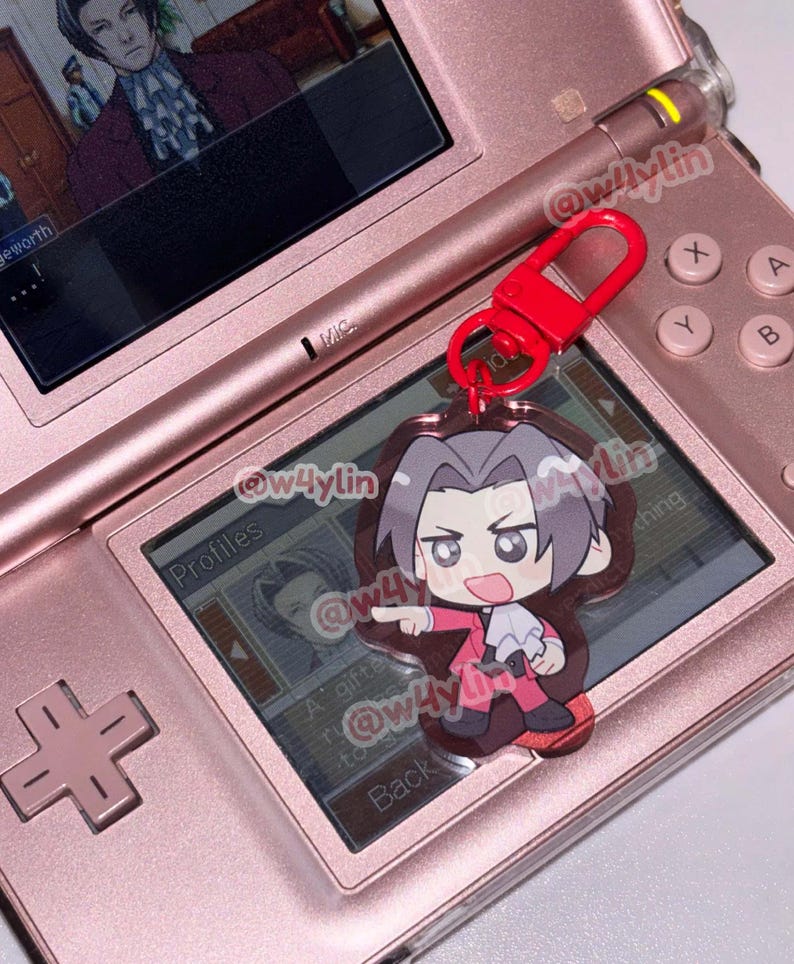 ace attorney: phoenix wright + miles edgeworth double-sided charms image 3