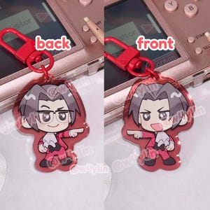 ace attorney: phoenix wright + miles edgeworth double-sided charms image 5