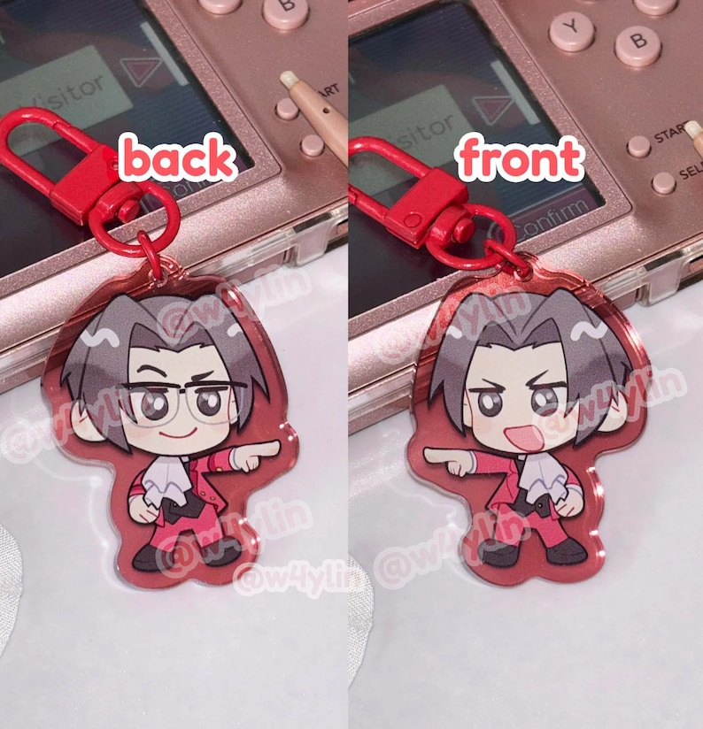 ace attorney: phoenix wright + miles edgeworth double-sided charms image 5