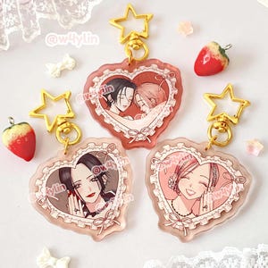 nana and hachi heart ribbon keychains
