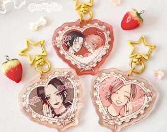 nana and hachi heart ribbon keychains