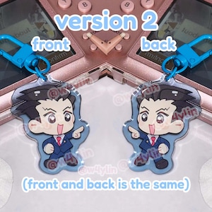 ace attorney: phoenix wright + miles edgeworth double-sided charms image 9