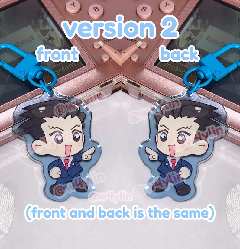 ace attorney: phoenix wright + miles edgeworth double-sided charms image 9