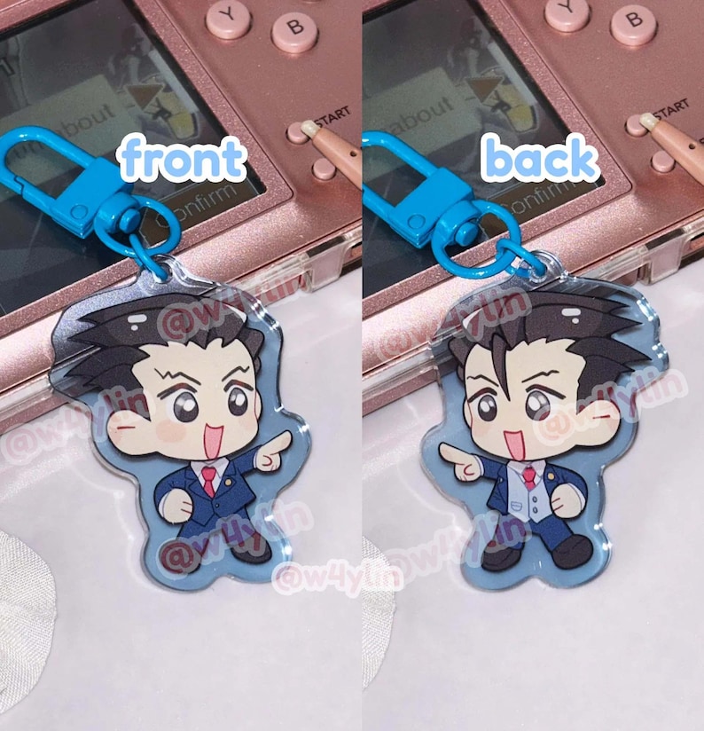 ace attorney: phoenix wright + miles edgeworth double-sided charms image 6