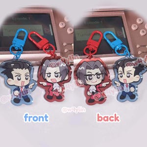ace attorney: phoenix wright + miles edgeworth double-sided charms