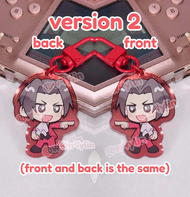 ace attorney: phoenix wright + miles edgeworth double-sided charms image 10